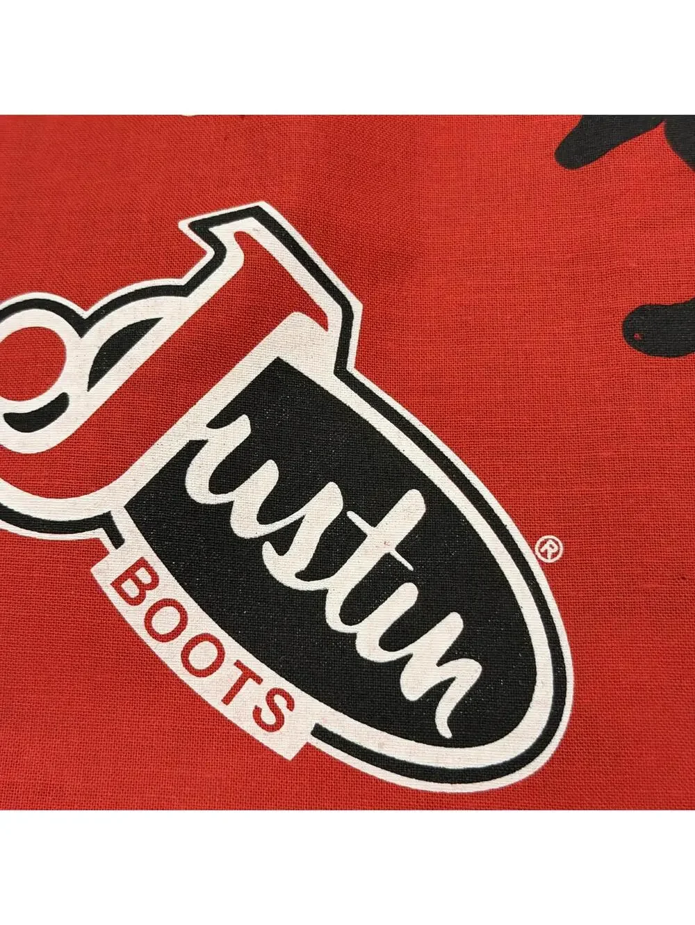 Justin Boots Mutton Bustin' Bandana Red Black White Cowboy Rodeo Western Hankie